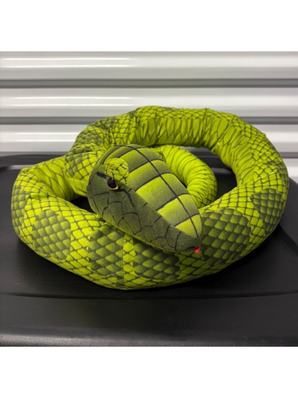 Large Green 78" Snake Plush Toy Realistic Zipper Compartment Stuffed Animal